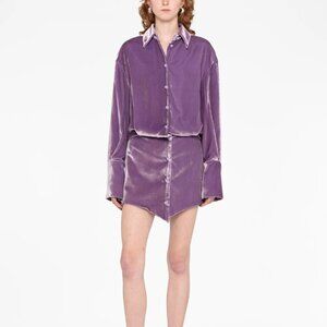 NWT The Attico Sylvie Velvet Minidress - Lavender - IT 36 (US 0/2) - MSRP $990